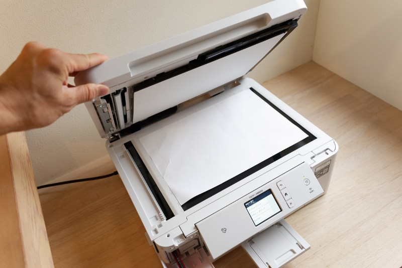 原稿台に写真をセット