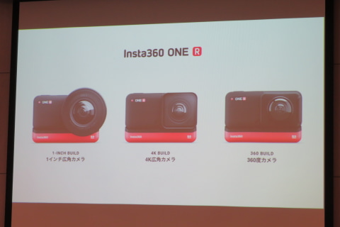 レンズが交換できるアクションカメラ「insta360 ONE R」、1