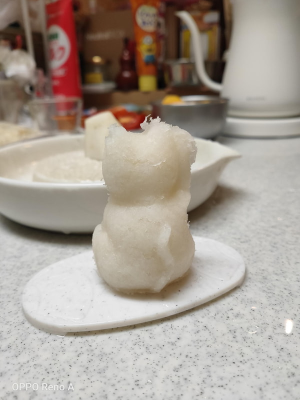 耳周辺の問題はまだあるが、シッポのシルエットも食塩よりも遥かに表現しやすい