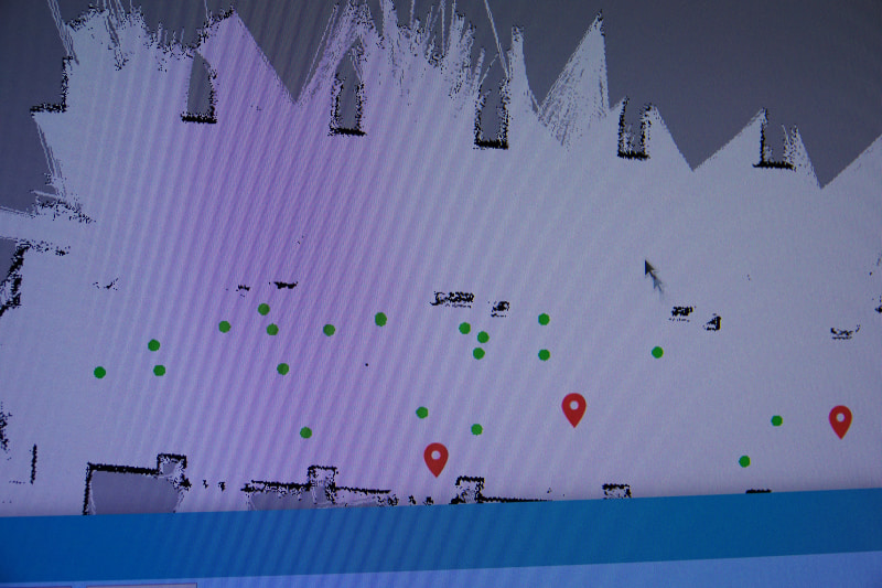 人を検知すれば緑色のポイントで表示