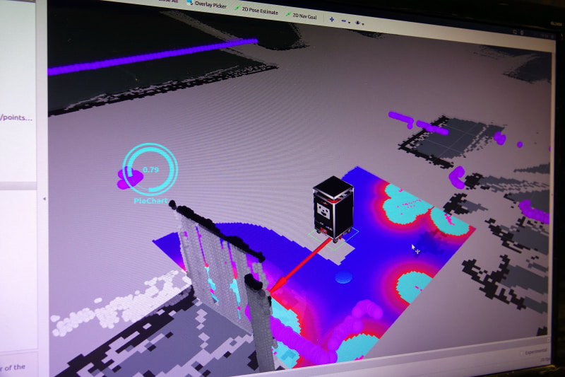 Cuboidくんのセンサーで捉えた周辺の状況を可視化したもの