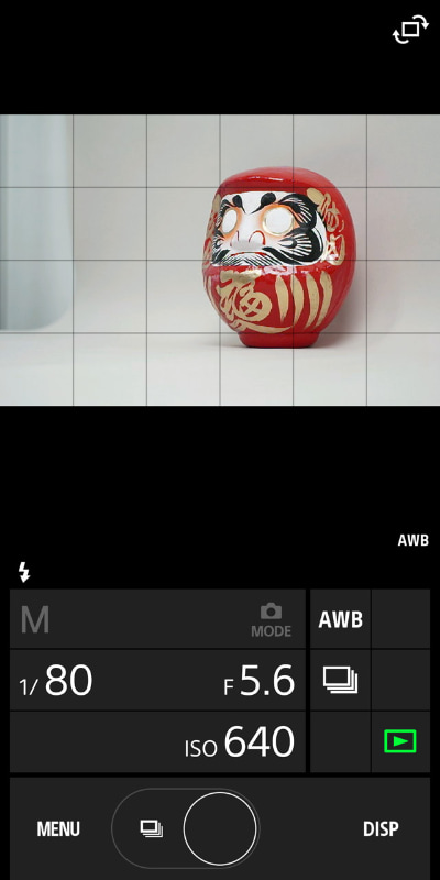 「Imaging Edge Mobile」のライブビュー画面