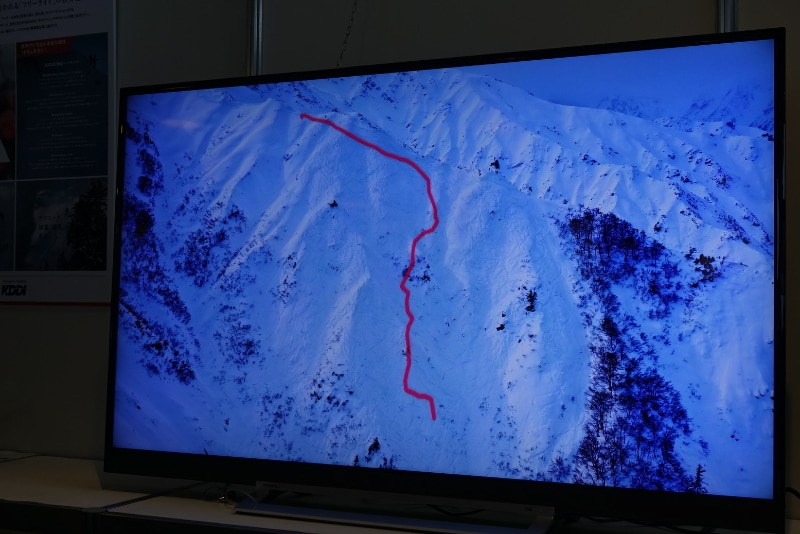 記者発表時に公開されたデモ映像。左側は速度・高度の表示。右側は選手が通った軌跡。