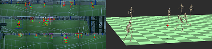 フットサルをプレイする複数人のモーションキャプチャの作成に成功