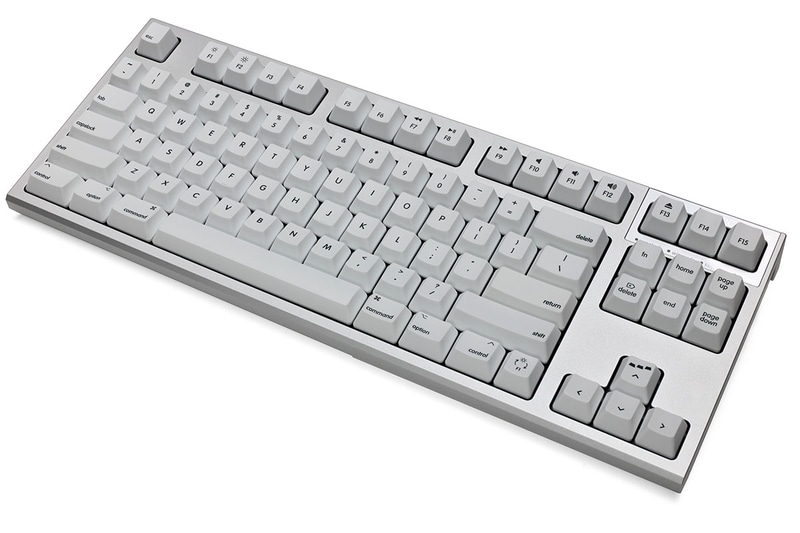 東プレ（Topre）の「REALFORCE for Mac TKL」シリーズは、静電容量無接点方式キースイッチを採用したMac用テンキーレスキーボード。接続タイプはUSB。合計8種類がラインナップされているが、写真は「<a href="http://www.realforce.co.jp/products/R2TLSA-US3M-WH/index.html" class="strong bn" target="_blank">REALFORCE TKL SA for Mac / R2TLSA-US3M-WH</a>」。実勢価格は2万7000円前後。