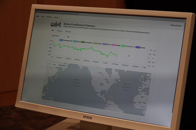 ライトを点灯しセンサーを熱する。徐々に温度を示す折れ線グラフが右肩上がりに