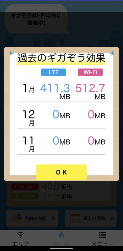 圧縮で400MB、Wi-Fiで500MB以上を節約