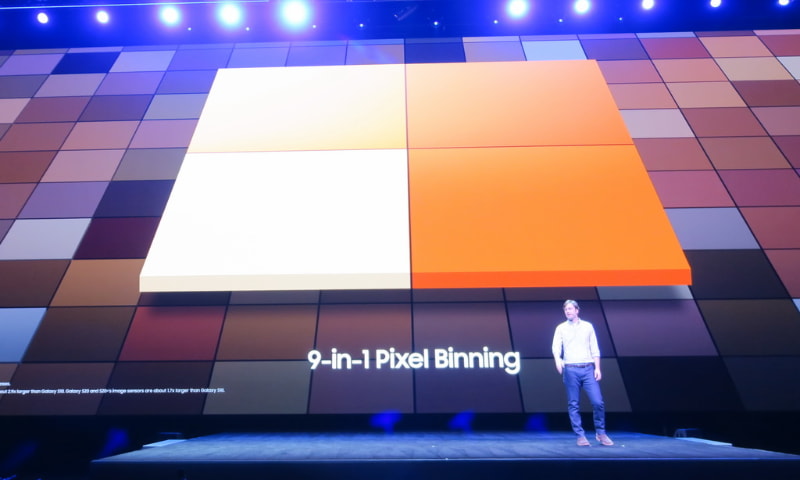 108MPイメージセンサーでは9つの画素をひとつの画素として利用する「9-in-1 Pixel Binning」により、ローライトでの撮影を強化