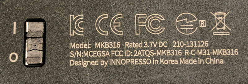 技適マークが確認できる