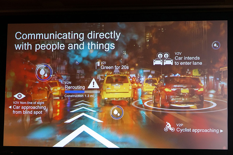 クアルコムの描くC-V2Xによる未来像（2019年5月の記者説明会資料より）