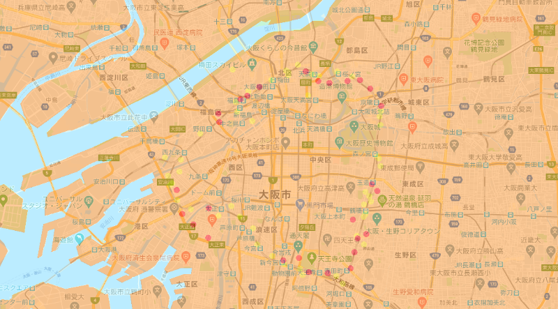 東名阪地域。鉄道沿線や中心地などを中心にスポット展開が予定