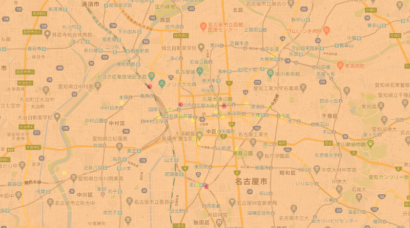 東名阪地域。鉄道沿線や中心地などを中心にスポット展開が予定