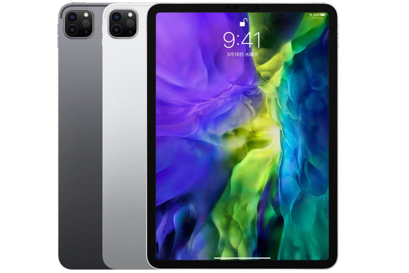 Apple「iPad Pro」の11インチ2020年モデル。11インチのiPad Proとしては2世代目となり、初期搭載OSはiPadOS 13.4。A12Z Bionicチップを搭載し、iPadシリーズとしては初めてデュアルカメラを搭載した世代となる。他、VRコンテンツ制作などに有利なLiDARを搭載し、Wi-Fi 6（IEEE 802.11ax）にも対応。11インチモデルは税別8万4800円から購入できる。iPad Pro 2020年モデルの詳しいスペックは<a href="https://www.apple.com/jp/ipad-pro/specs/" class="strong nb" target="_blank">コチラ</a>
