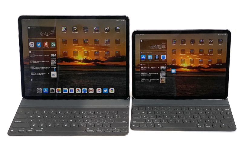 2020年モデルの12.9インチ<a href="https://www.apple.com/jp/ipad-pro/" class="strong b">iPad Pro</a>。Wi-Fi + Cellularモデルの256GBを購入。税別13万2800円であった。同時に購入した11インチモデルと同様、キーボード付きカバーのSmart Keyboard Folioとセットで使用中