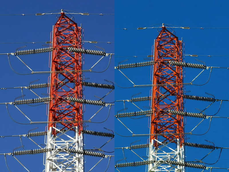 P30 Pro 10倍（左）、P40 Pro 10倍（右）