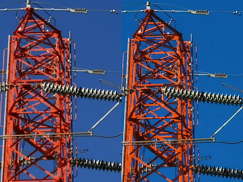 それぞれの写真を拡大してみた。P30 Pro 10倍（左）、P40 Pro 10倍（右）