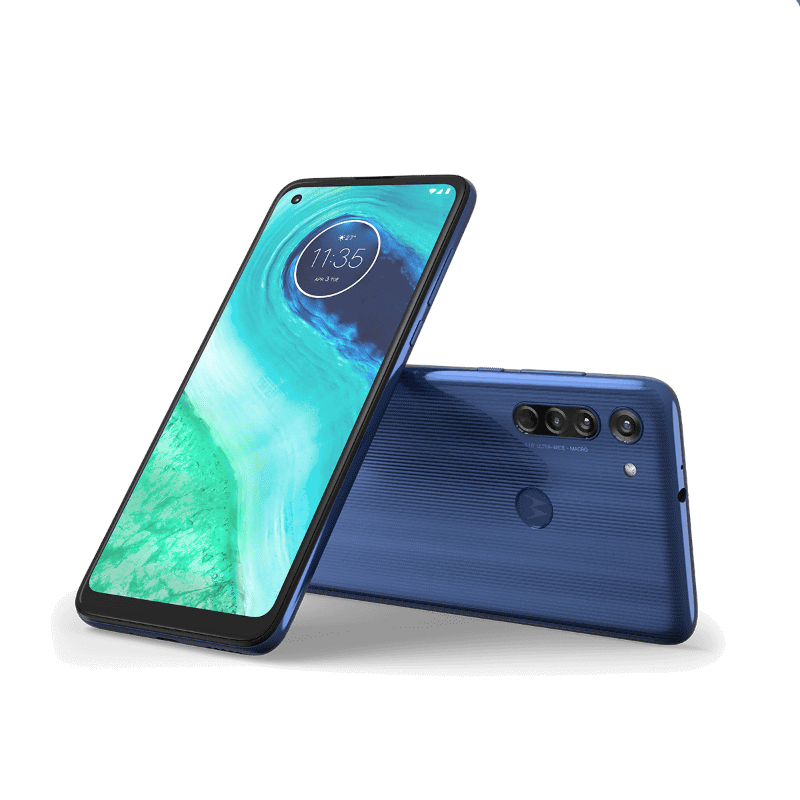 moto g8　左：ノイエブルー 右：ホログラムホワイト