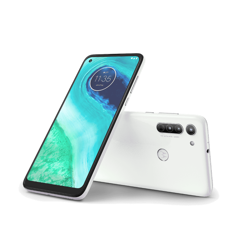 moto g8　左：ノイエブルー 右：ホログラムホワイト