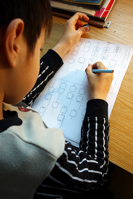 子どもたちにネット上にあった漢字テストを出力して与えてみました。苦手な問題を何度も出力するのも自由自在です