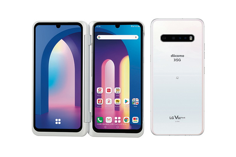 「LG V60 ThinQ 5G L-51A」（クラッシーホワイト）
