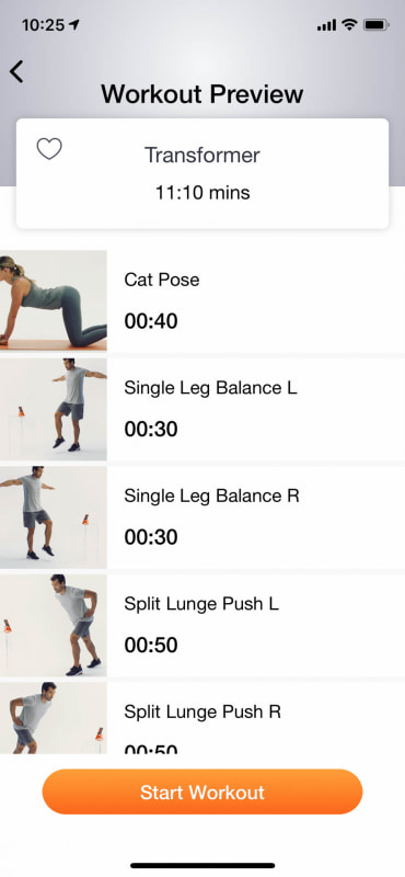 いくつかの種目がセットになっている。とりあえず毎日自動選択されるワークアウトをやっておく、くらいの気軽さがイイ