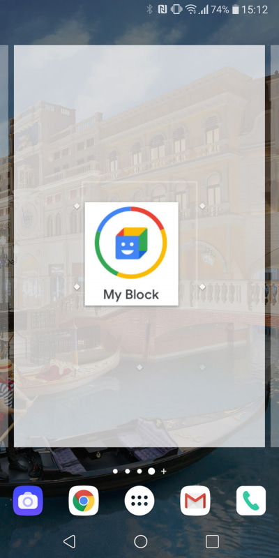 ホーム画面でウィジェット追加画面を呼び出し「Action Blocks」を配置。その後、登録済みの内容を指定すれば完了となる