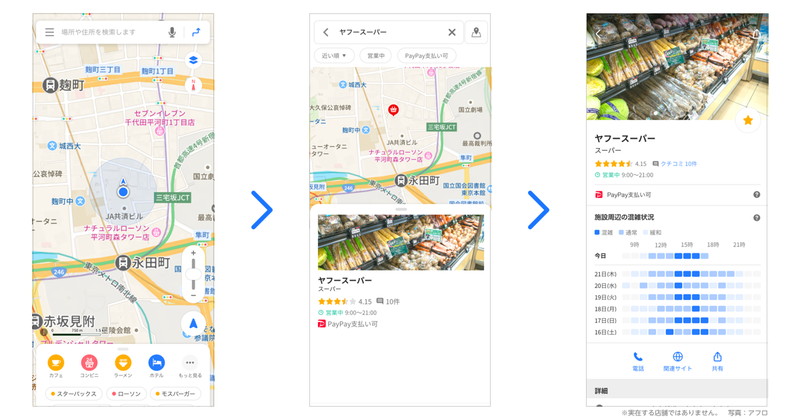 「Yahoo! MAP」でのイメージ
