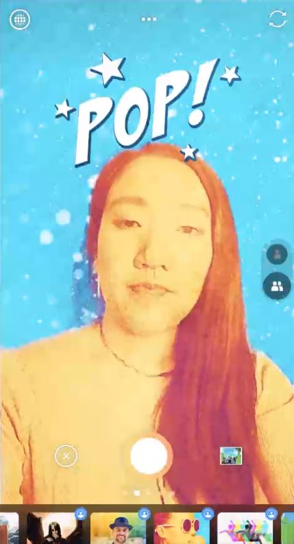 被写体は同社マーケティングマネージャーの田中 玲子氏</br>エフェクト適用前（左）と適用後（右）