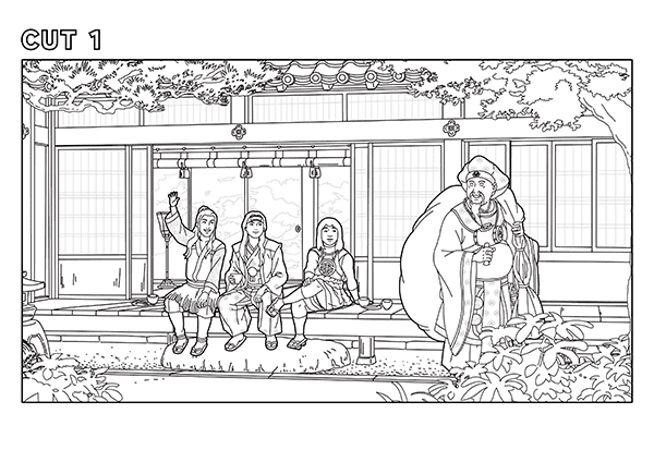ぬり絵の下絵の例