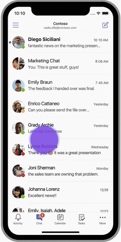 個人用アカウントのログインは左の設定から