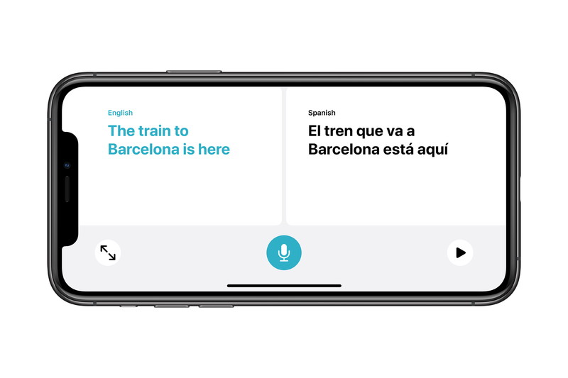 会話モードでは左右に翻訳内容を同時表示
