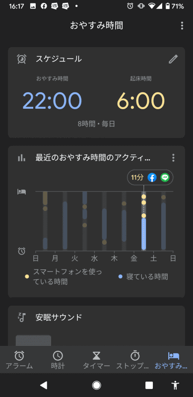 この日もおやすみ時間を過ぎて、FacebookとLINEを使っていたのか、このさびしんぼうさんめ