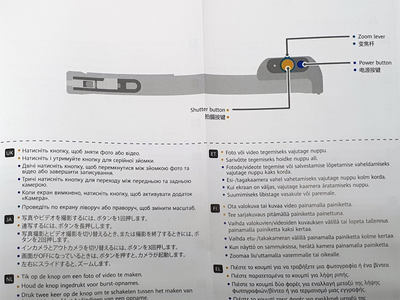 付属マニュアルは日本語表記もあった