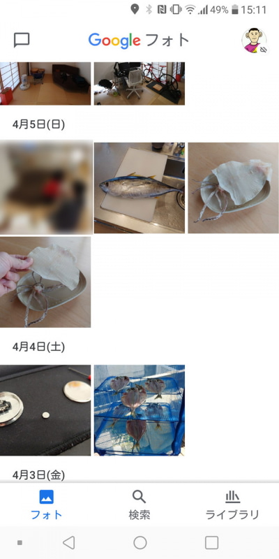 単純に時系列で写真・動画を閲覧