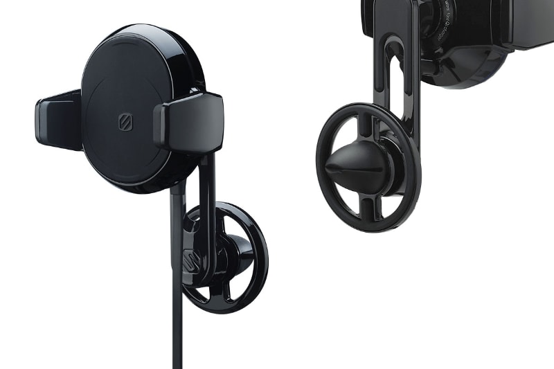 「Scosche MagicGrip Freeflow Wireless Charging Vent Mount」のルーバー取り付け部。吹き出し口からの空気が通過するような形状になっている。