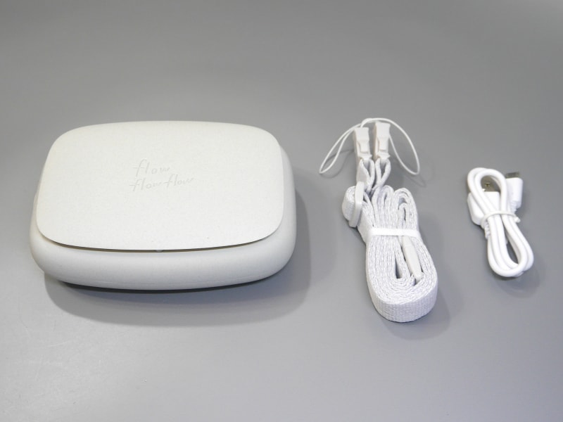 同梱品。ストラップのほか、充電用のmicroUSBケーブルが付属する