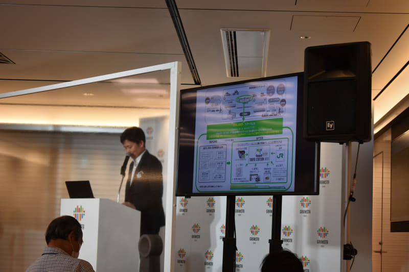 同アプリの概要を説明する鉄道会館総合企画本部ステーションシティマネジメント室　鎌田 洋二氏