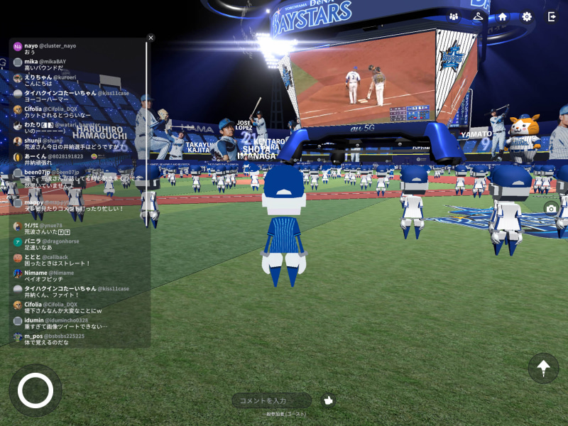 iPadから参加するとこんな感じ。バーチャルパッドで移動し、画面スワイプで視点変更という、スマホのFPS/TPSで一般的な操作体系