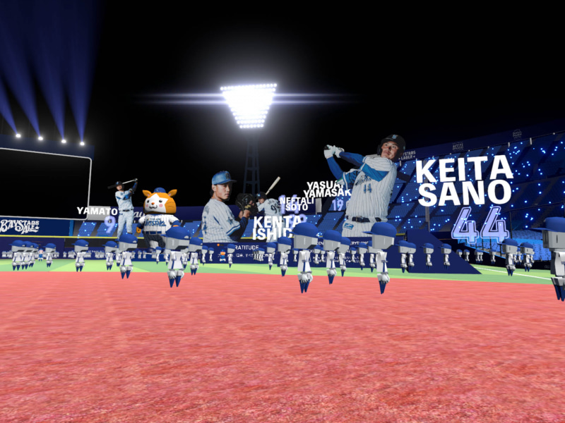 グラウンド上には様々なオブジェクトが配置されている