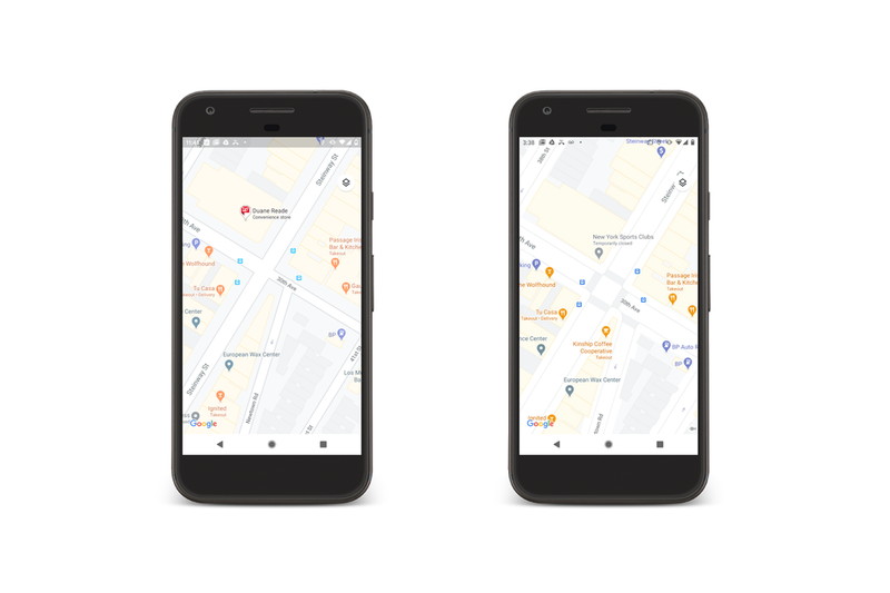 新しい道路表示では横断歩道の位置が表示される