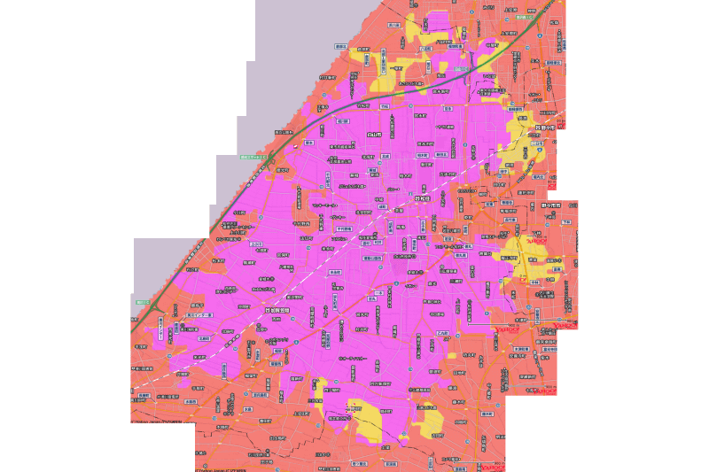 ソフトバンクのエリアマップで、白山市周辺を拡大、合成してみました<br>（C）Yahoo Japan,（C）ZENRIN