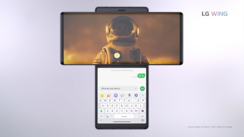 LG、ディスプレイが回転する2画面スマートフォン「LG WING」を発表