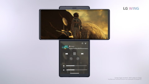 LG、ディスプレイが回転する2画面スマートフォン「LG WING」を発表