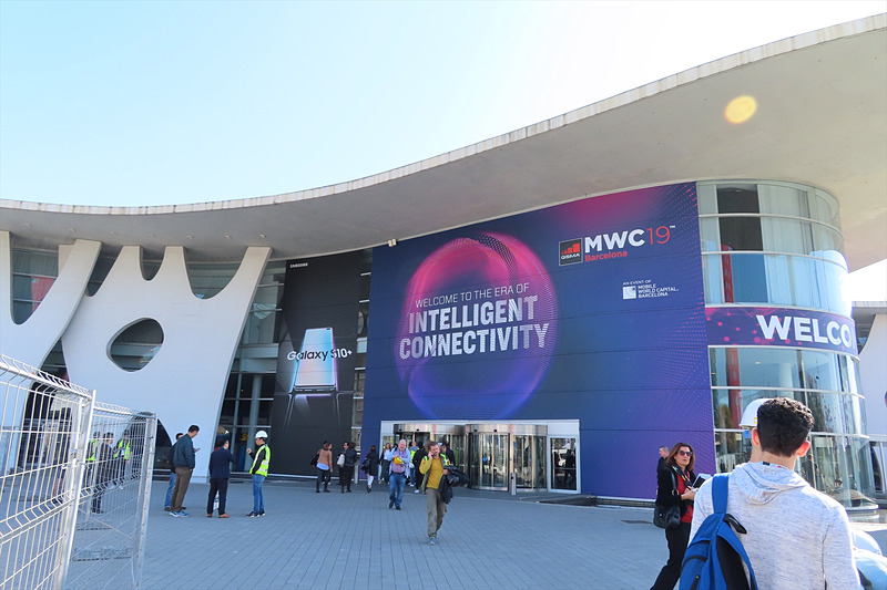 MWC Barcelona会場のFira Barcelonaのエントランス（2019年撮影）