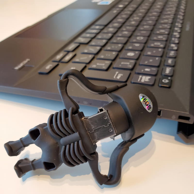 USBメモリーとして使用するには頭蓋骨を胴体から引っこ抜く