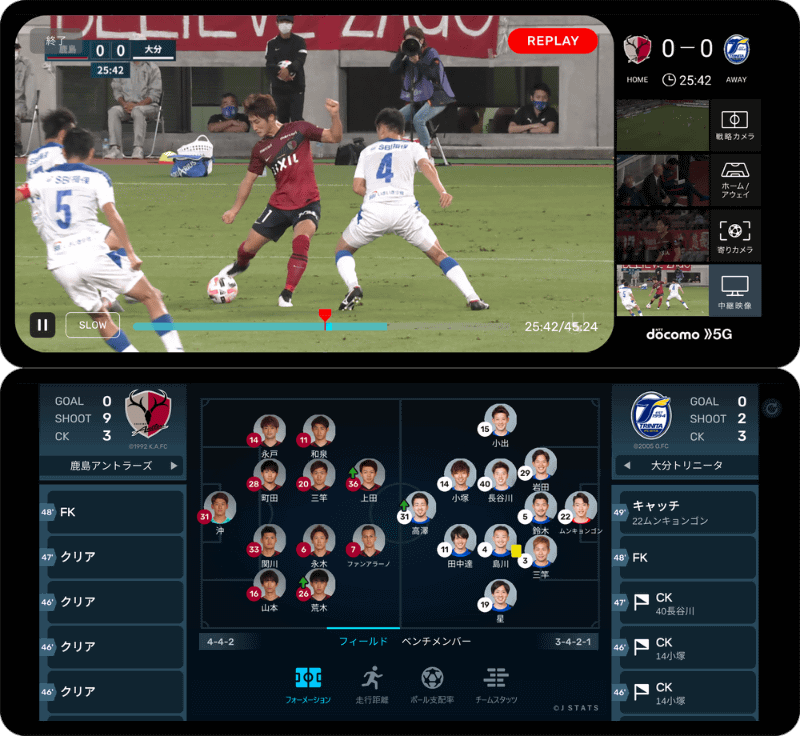 リプレイを使用中のイメージ　（C）KASHIMA ANTLERS