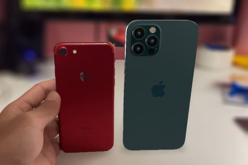 iPhone 7とiPhone 12 Proを比較