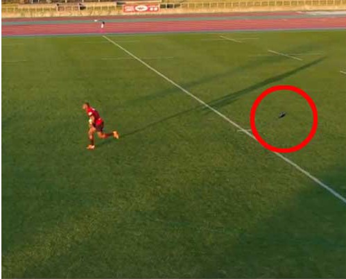 マピンピ選手を追尾している様子