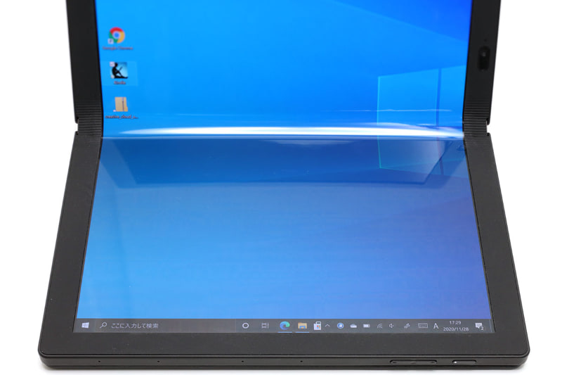 ミニクラムシェルモードでは、照明器具の位置によってはヒンジ部に若干の映り込みが見えたりする