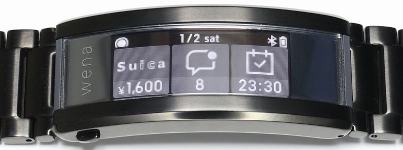 wena 3 metalの表示例。これはトップ画面となるホーム画面表示。